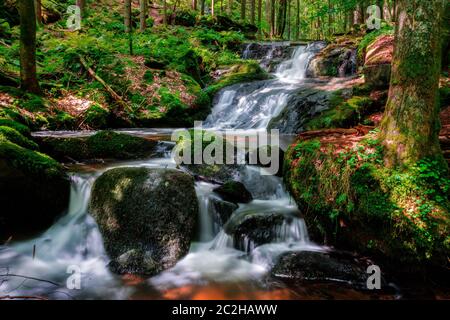 Nagelstein Wasserfälle bei St. Englmar im Bayerischen Wald Stockfoto