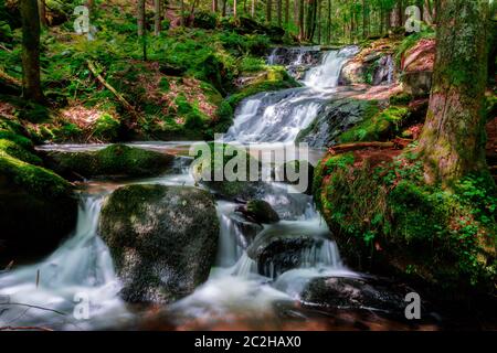 Nagelstein Wasserfälle bei St. Englmar im Bayerischen Wald Stockfoto