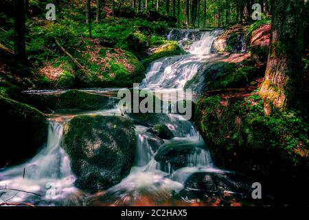 Nagelstein Wasserfälle bei St. Englmar im Bayerischen Wald Stockfoto