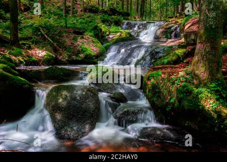 Nagelstein Wasserfälle bei St. Englmar im Bayerischen Wald Stockfoto