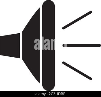 Audio-Symbol, Lautsprechersymbol auf weißem Hintergrund, Silhouette-Stil, Vektordarstellung Stock Vektor