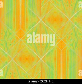 Regelmäßiges Karomuster orange-lindgrün und weiß Stockfoto