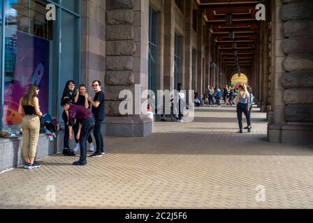 Junge Leute, die Spaß haben;Sofia;Bulgarien; Stockfoto