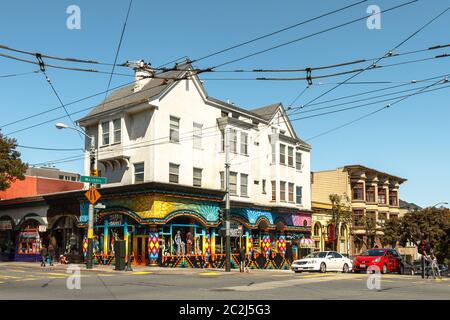 Die alte Jammin on Haight Tie-Dye-Shop in San Francisco Stockfoto