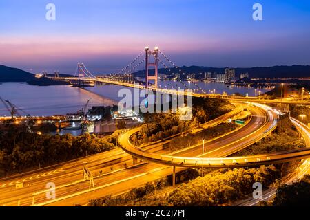 Hong Kong Tsing ma Bridge Stockfoto