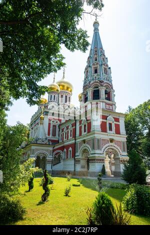 Das Memorial Tempel von der Geburt Christi (Shipka Gedächtniskirche oder Shipka Monastery). Das erste Denkmal für die Bulgarian-Russian Freundschaft in Bul Stockfoto