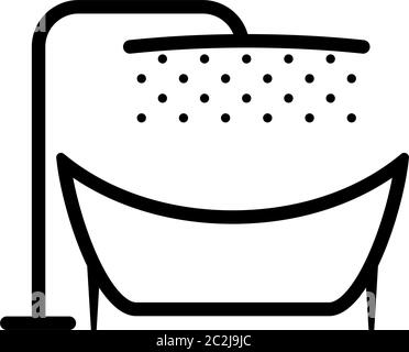 Badewanne Und Dusche Symbol, Badewanne Und Dusche Vektor-Kunst Illustration Stock Vektor