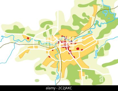 Karte der Stadt. Geographische Lage, Navigation Reiseführer, Route Urban Chart. Stockfoto