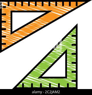 Dreieck Lineal Symbol Vektor Kunst Illustration Stock Vektor