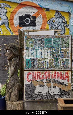 Freetown Christiania ist eine absichtliche Gemeinde und Gemeinde von etwa 850 bis 1,000 Einwohnern, in der Stockfoto