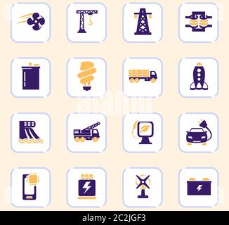 Industrie Vector Icons für User Interface Design Stockfoto
