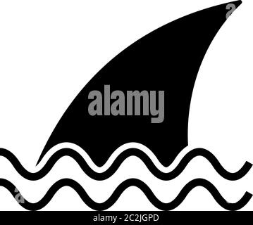 Shark Fin Icon Design Vektor Kunst Illustration Stock Vektor