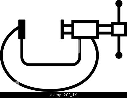 C-Clamp-Symbol, C-Clamp-Symbol Vektorgrafik Stock Vektor