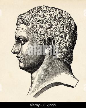 Porträt Kaiser Antoninus Pius, 138-161 n. Chr. Titus Fulvius Aelius Hadrianus Antoninus Augustus Pius, aka Antoninus, Italien, Altes Rom. Alte Illustration aus dem 19. Jahrhundert, El Mundo Ilustrado 1880 Stockfoto