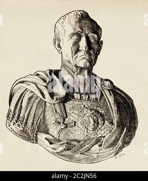 Porträt Römischer Kaiser Servius Sulpicius Galba (3BC - 69BC) aka Servius Sulpicius Galba Caesar Augustus, Italien, Altes Rom. Alte Illustration aus dem 19. Jahrhundert, El Mundo Ilustrado 1880 Stockfoto