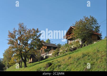 Ferienhäuser in Winklern MÃ¶lltal Österreich Stockfoto