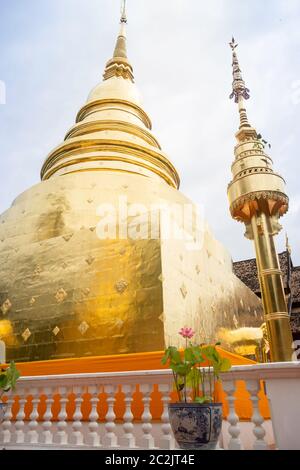 Wat Pra Singh schöne Tempel in Chiang Mai, Thailand, Foto Stockfoto