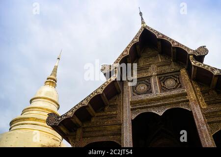 Wat Pra Singh schöne Tempel in Chiang Mai, Thailand, Foto Stockfoto