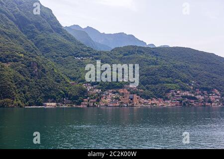 Italienische Gemeinde Campione d'Italia an den Luganer See Stockfoto