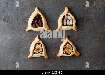 Hausgemachte Hamantaschen Kekse Stockfoto