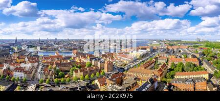 Panoramablick auf das Stadtzentrum von kopenhagen, dänemark Stockfoto