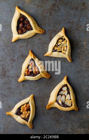 Hausgemachte Hamantaschen Kekse Stockfoto