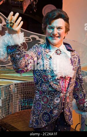 Liberace, Madame Tussauds Wachsfigurenkabinett im Venetian Casino, Las Vegas, Nevada, USA Stockfoto