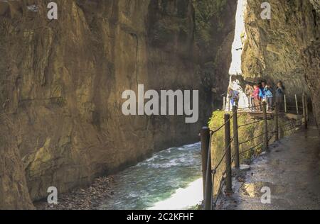 Partnachschlucht, Wildwasser, Naturdenkmal, Bayern, Deutschland Stockfoto
