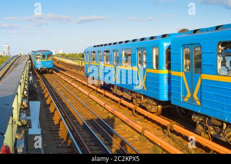 Kiew U-Bahn-Zug Ukraine Stockfoto
