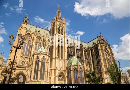 Kathedrale Saint-Étienne in Metz an der Mosel Frankreich. Stockfoto