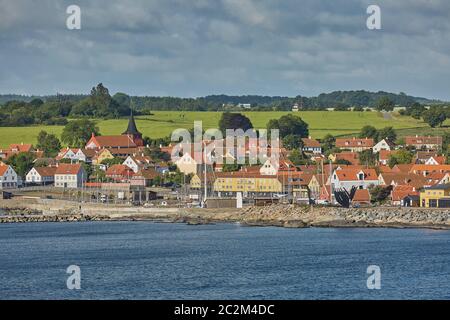 Kleines Dorf Svaneke auf der Insel Bornholm in Dänemark Stockfoto