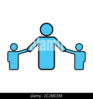 Vatertag. Vater und Sohn flache Symbol auf weißem Hintergrund isoliert. Vektor für Designvorlagen Stock Vektor