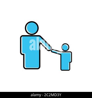 Vatertag. Vater und Sohn flache Symbol auf weißem Hintergrund isoliert. Vektor für Designvorlagen Stock Vektor