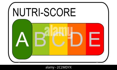 Nutri-Score Label A, 5-Farben Nutrition Label â €“ Illustration Stockfoto