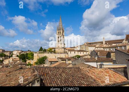 Ansicht von Saint-Emilion in Aquitanien, Frankreich Stockfoto