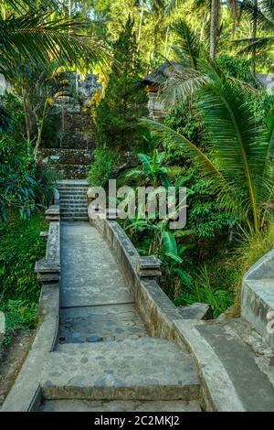 Uralte Wege rund um königliche Gräber in Gunung Kawi, Bali, Indonesien Stockfoto