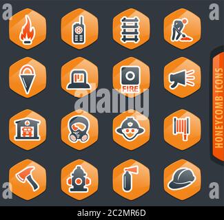 Feuerwehr-Icons set für Websites und Benutzeroberfläche Stockfoto