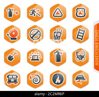 Feuerwehr-Icons set für Websites und Benutzeroberfläche Stockfoto