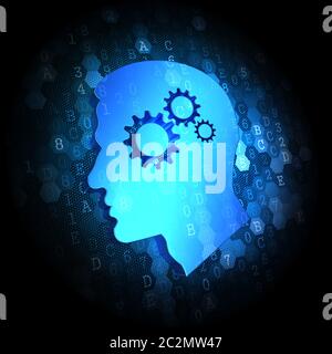 Psychologischen Konzept auf dunkelblauem Digital. Stockfoto