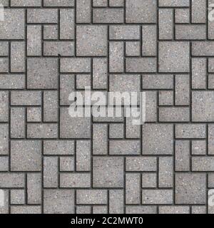 Graue Pflaster - rechteckig und kleinen und großen Platz. Nahtloses aneinander Textur. Stockfoto
