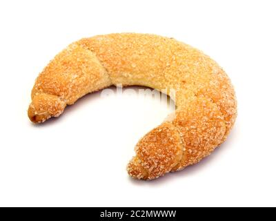 Frische Croissants sind durch Zucker gestreut. Stockfoto