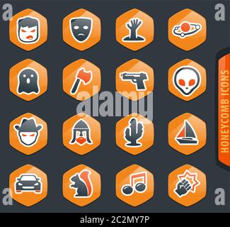 Der Film Genres Color Vector Icons für User Interface Design Stockfoto