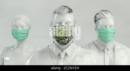 Medizinisches Team Kämpft Gegen Wuhan Virus Healthcare Forschung und Entwicklung Stockfoto