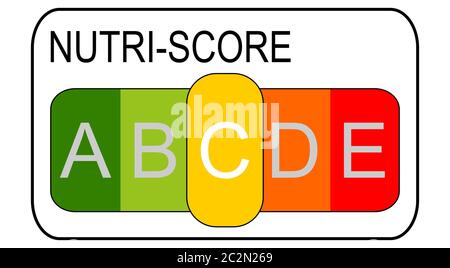 Nutri-Score Label C, 5-Farben Nutrition Label â €“ Illustration Stockfoto