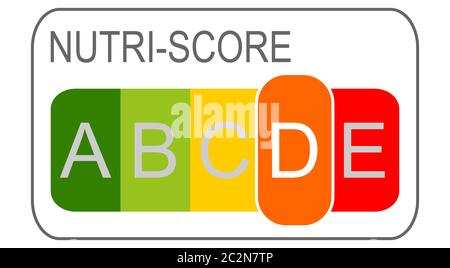 Nutri-Score Label D, 5-Farben Nutrition Label â €“ Illustration Stockfoto