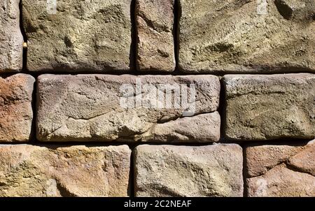 Alten gestapelt Steinmauer Hintergrund Stockfoto
