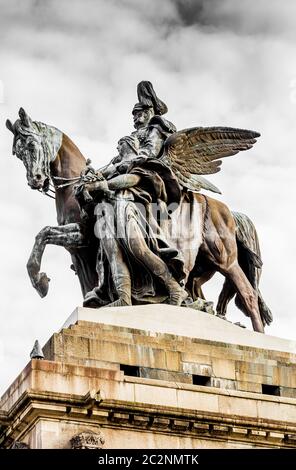 Kaiser Wilhelm Memorial Deutsches Eck in Koblenz Rheinland-Pfalz Deutschland. Stockfoto