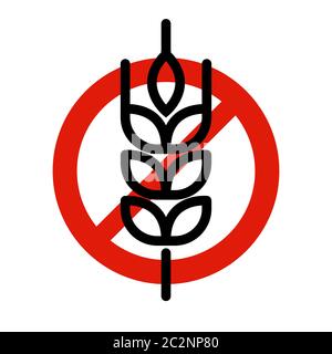 Glutenfreies Icon-Zeichen isoliert auf weißem Hintergrund Stock Vektor