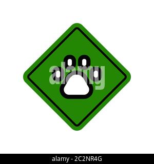 Haustier freundlich Zeichen isoliert auf weißem Hintergrund Stock Vektor