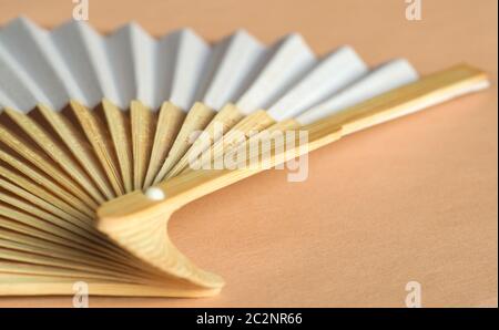 Traditionelle Japanische faltbar Handheld Fan (aka hand Fan) aus Bambus Holz und Papier Stockfoto